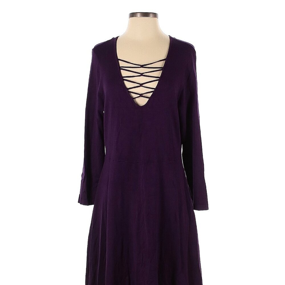 Torrid 3/4 Sleeve Purple Knit Dress Size 2